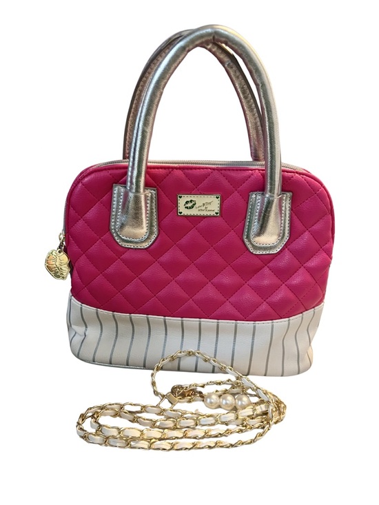 Betsey Johnson Handbags - GUC Betsey Johnson Pink Quilted Bag with Silver Accents And Crossbody Strap
